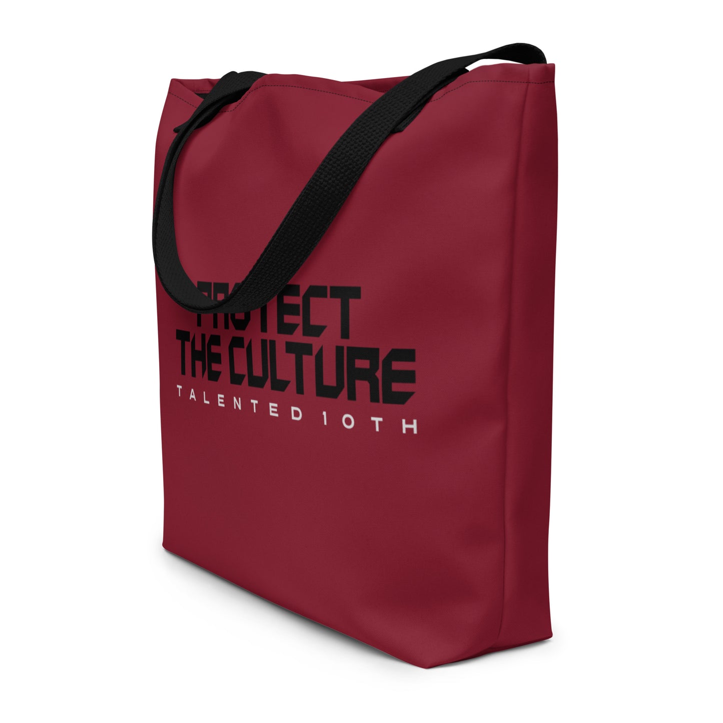 Maroon Protect The Culture Large Tote Bag