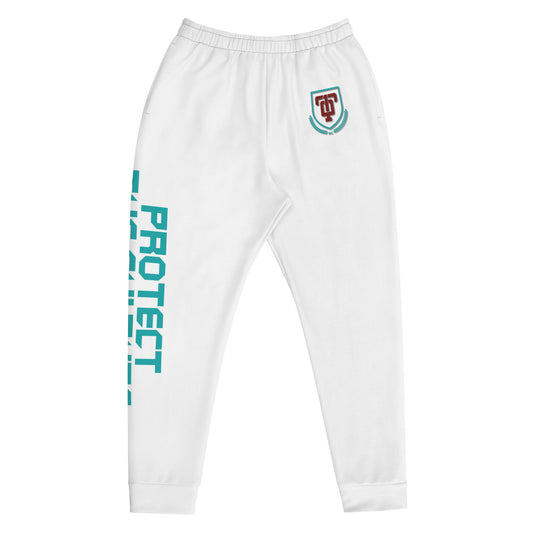 Minimalist White & Teal Men's Joggers