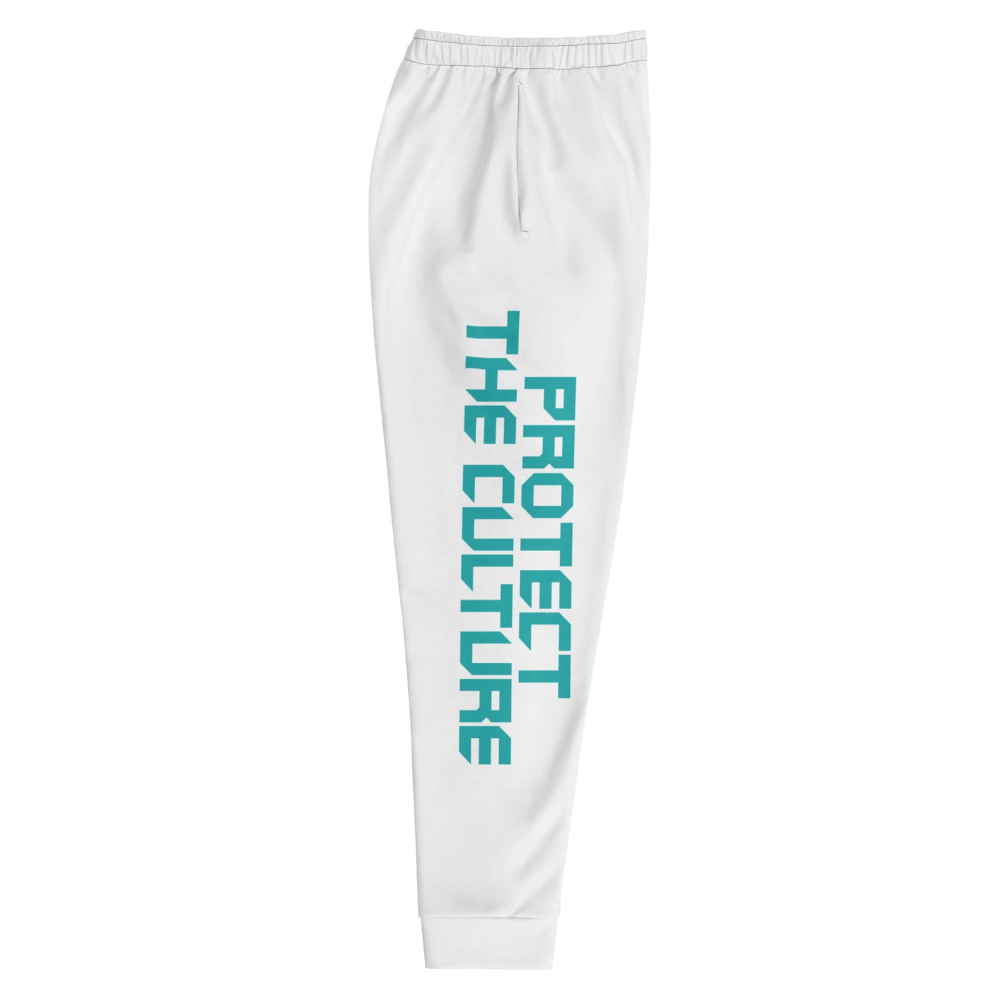 Minimalist White & Teal Men's Joggers