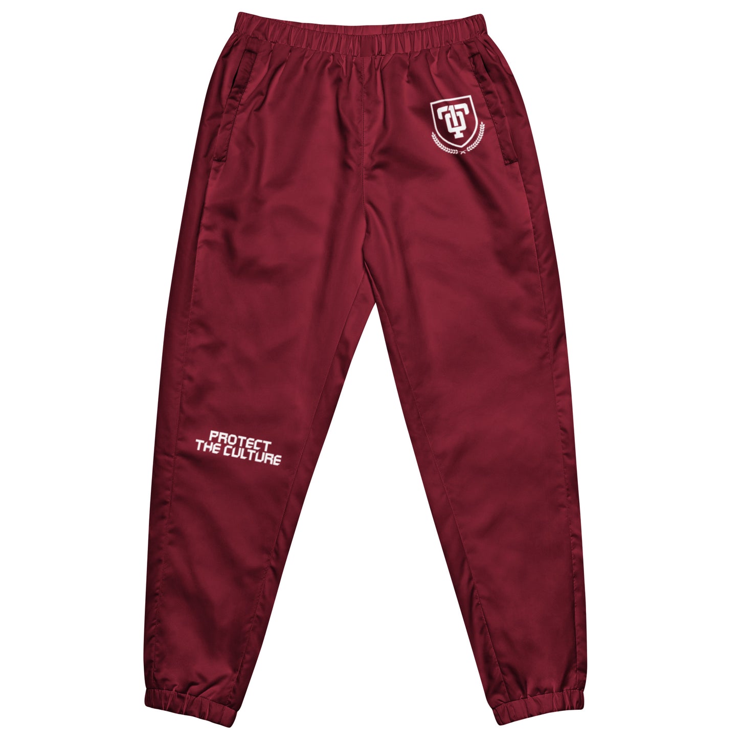 Minimalist Burgundy & White Unisex track pants