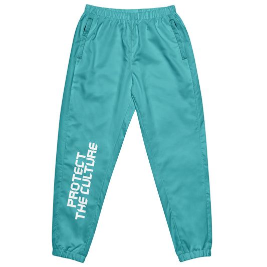 Minimalist Teal & White Unisex track pants