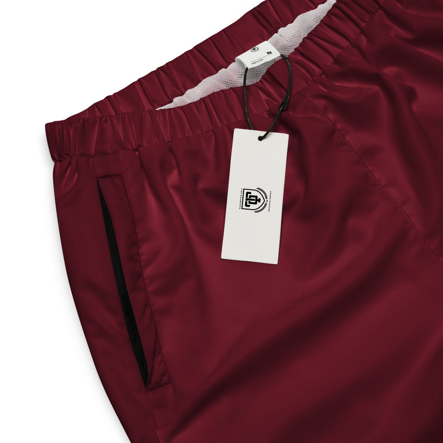 Minimalist Burgundy & White Unisex track pants