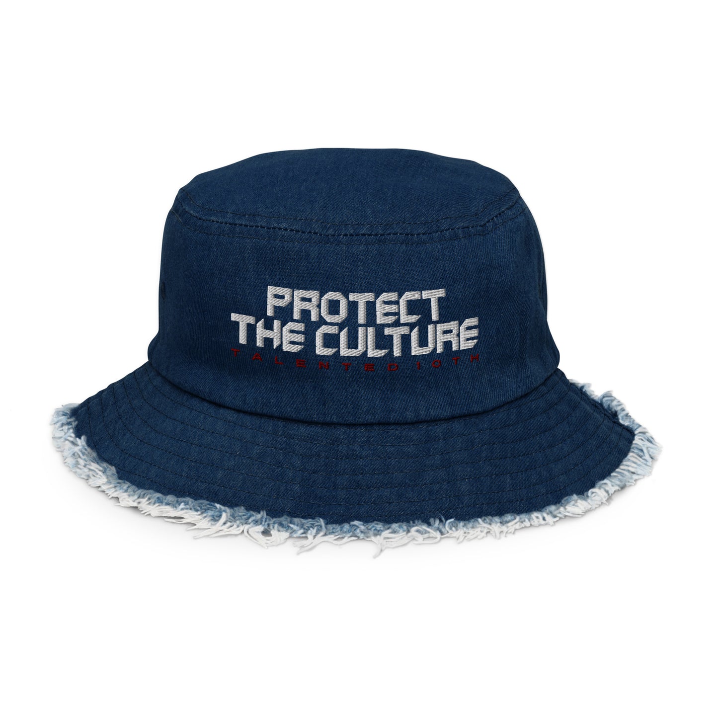 Talented10th Distressed denim bucket hat